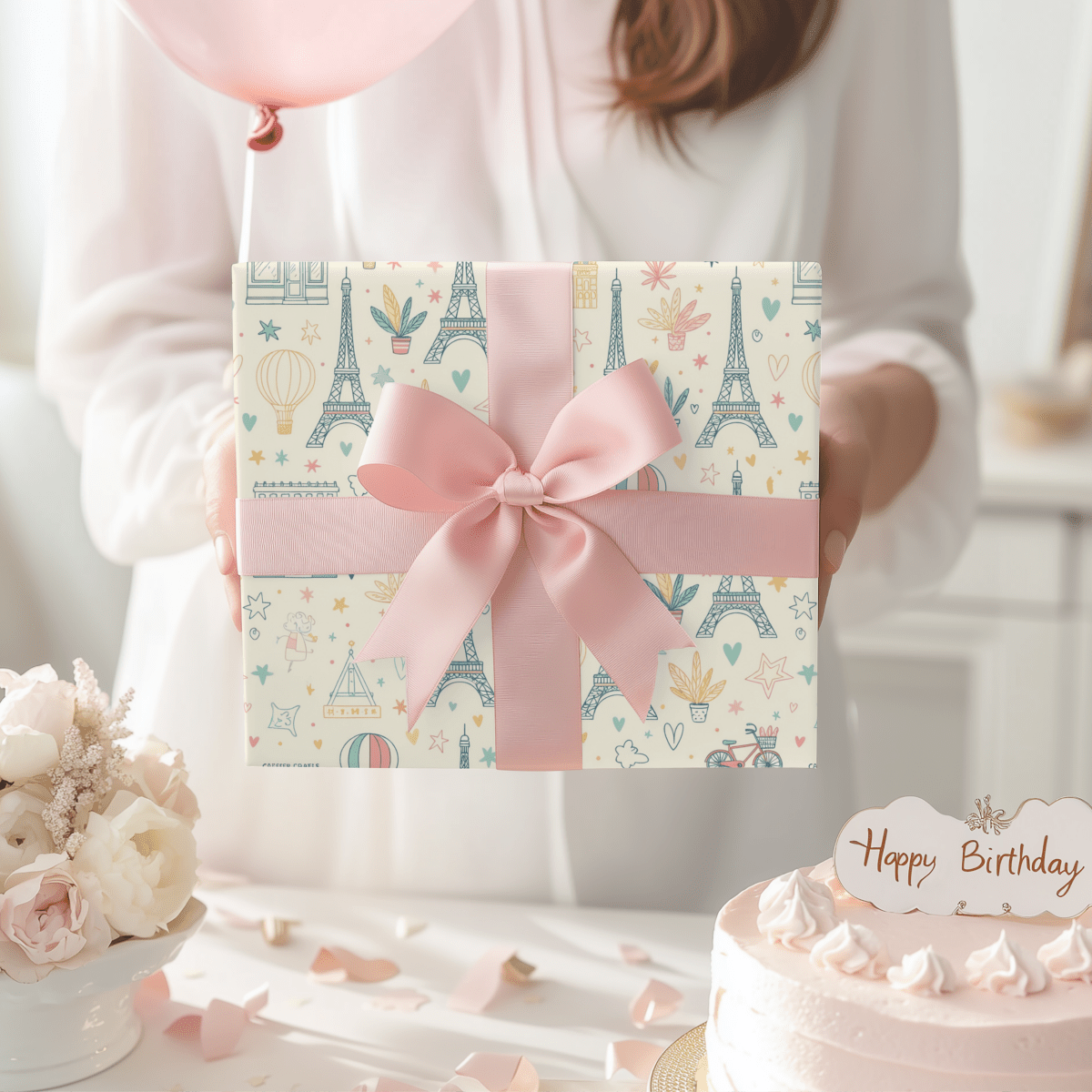 Paris, Pastels & Daydreams – Whimsical Paris Wrapping Paper