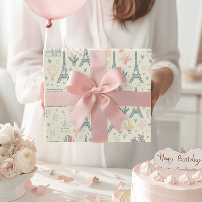 Paris, Pastels & Daydreams – Whimsical Paris Wrapping Paper
