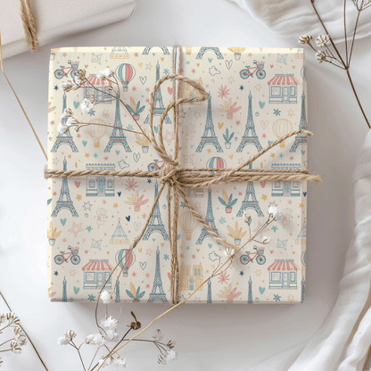 Paris, Pastels & Daydreams – Whimsical Paris Wrapping Paper