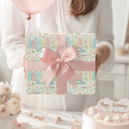 Sydney Sunsets & City Sketches – Whimsical Australia Wrapping Paper