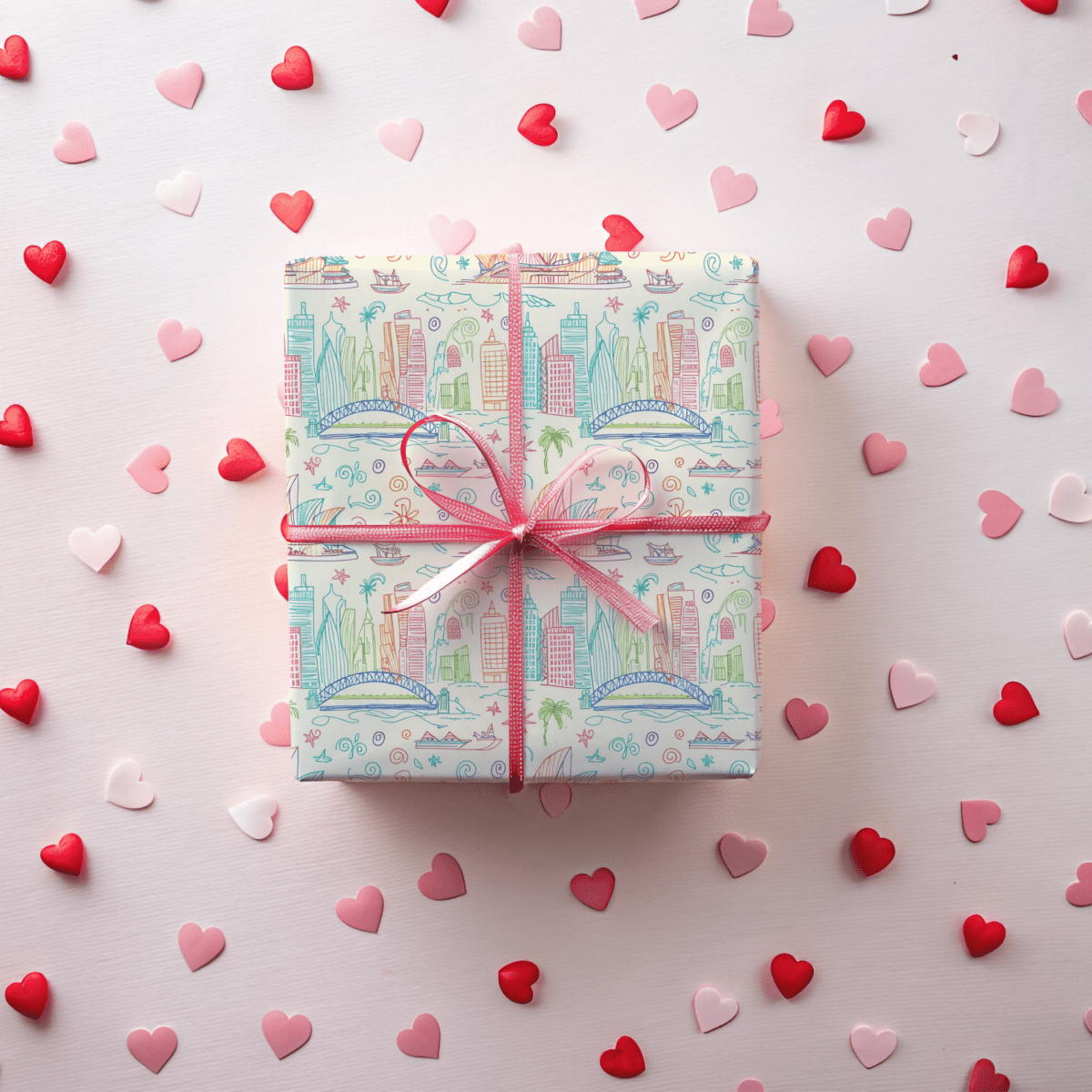 Sydney Sunsets & City Sketches – Whimsical Australia Wrapping Paper
