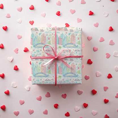 Sydney Sunsets & City Sketches – Whimsical Australia Wrapping Paper