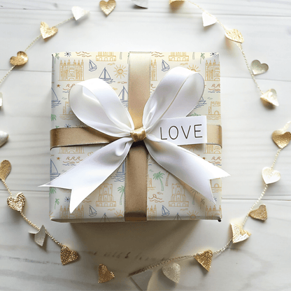 Sunwashed Shores – Mediterranean Sketch Wrapping Paper