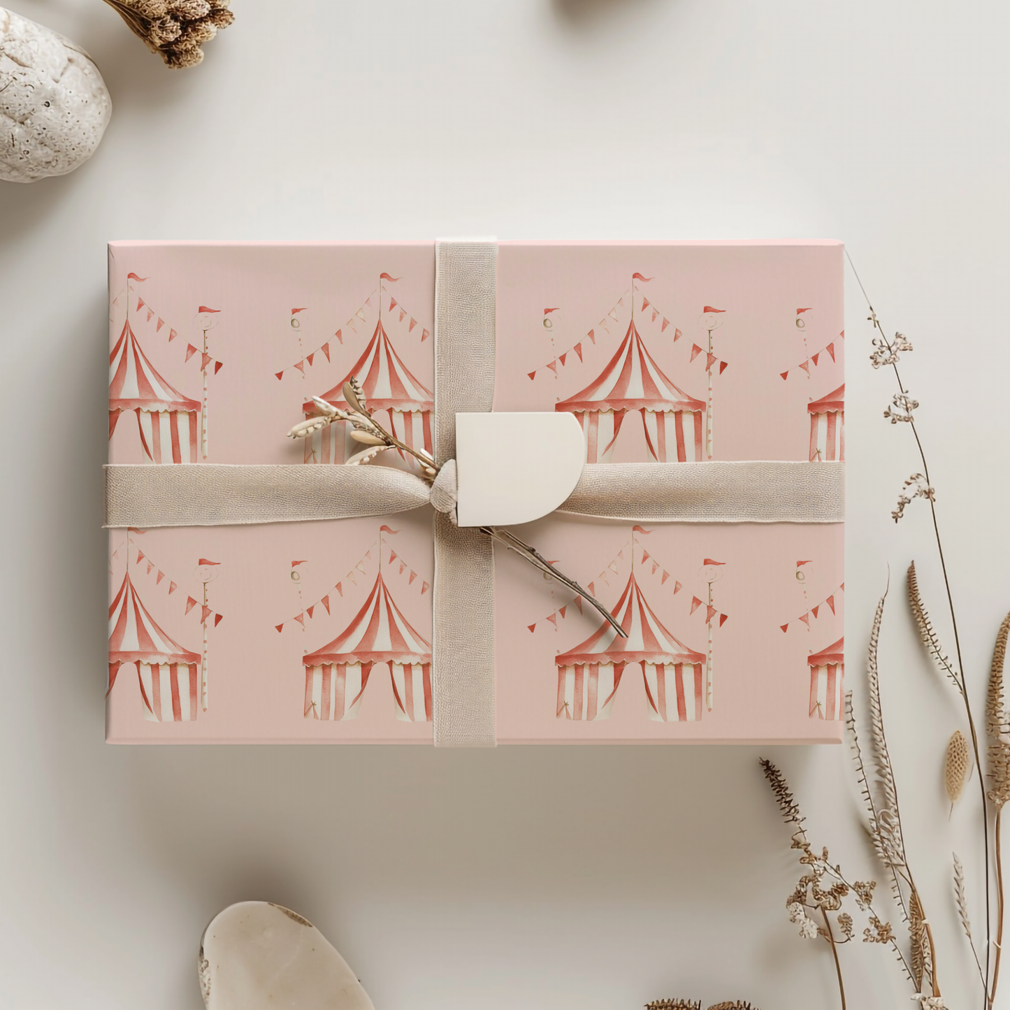 Big Top Daydreams | Whimsical Circus Tent Wrapping Paper