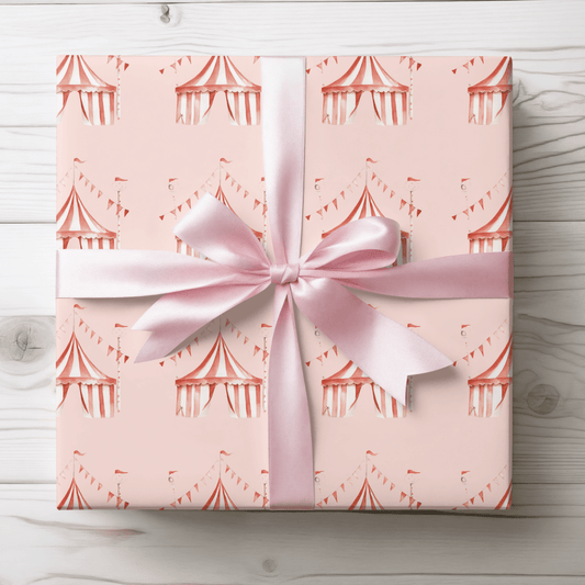 Big Top Daydreams | Whimsical Circus Tent Wrapping Paper