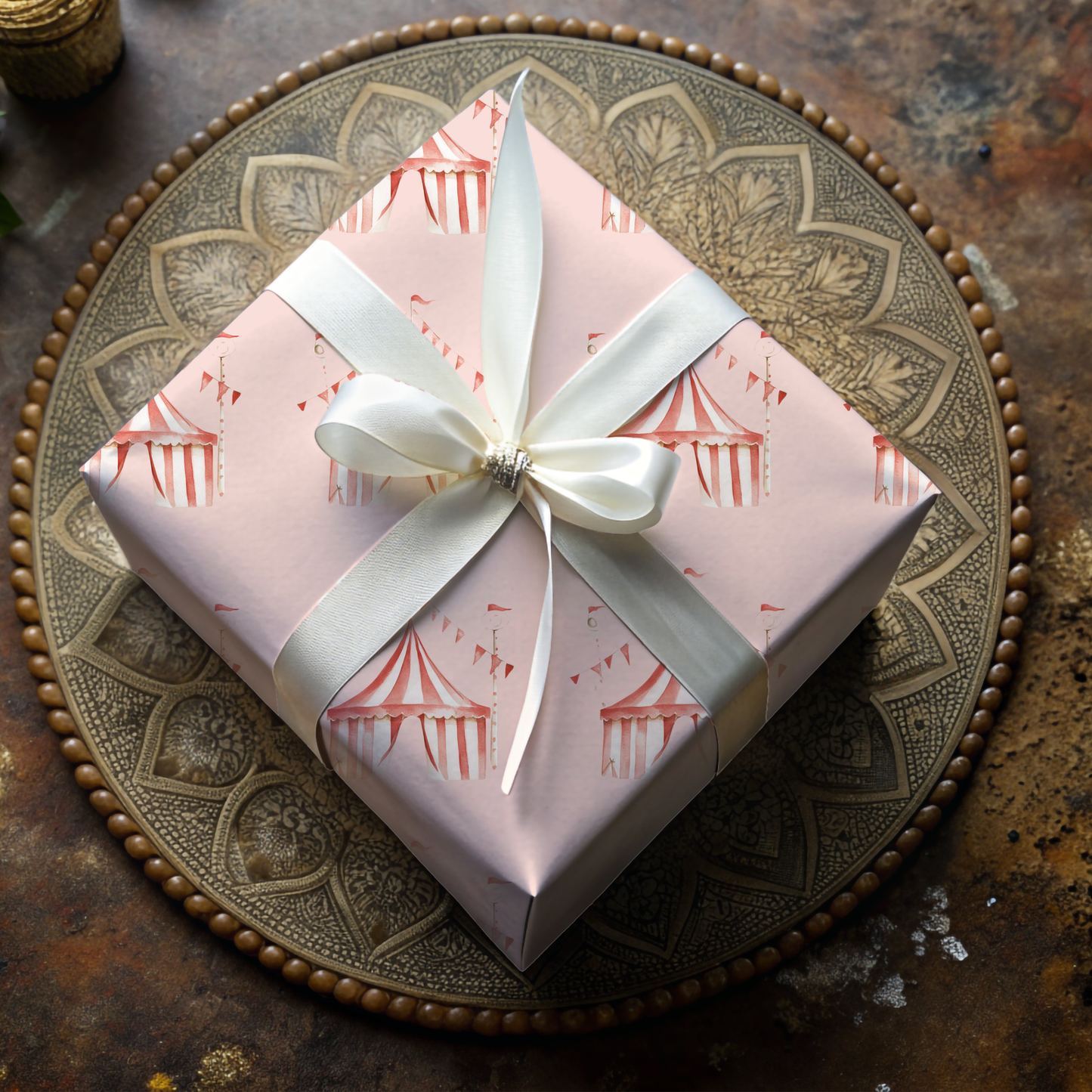 Big Top Daydreams | Whimsical Circus Tent Wrapping Paper