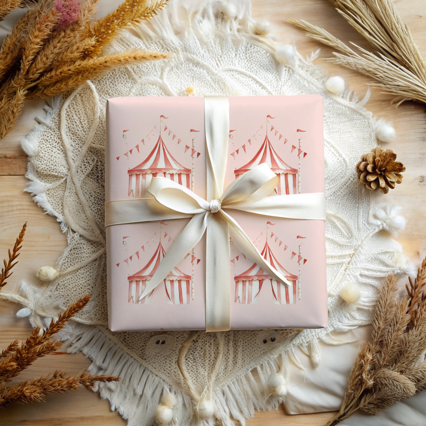 Big Top Daydreams | Whimsical Circus Tent Wrapping Paper