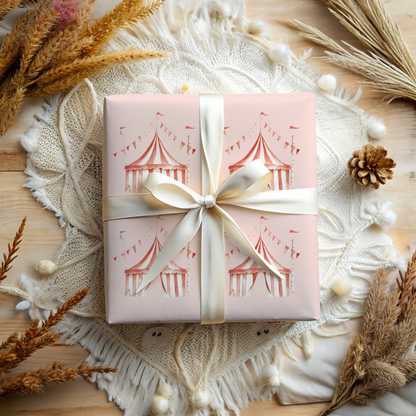 Big Top Daydreams | Whimsical Circus Tent Wrapping Paper