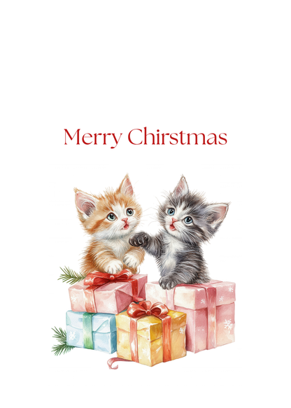 Funny Christmas (Cats - Set 1) Greeting Card Pack | Set of 5 Holiday Cards | Cute & Cheeky Christmas Cards