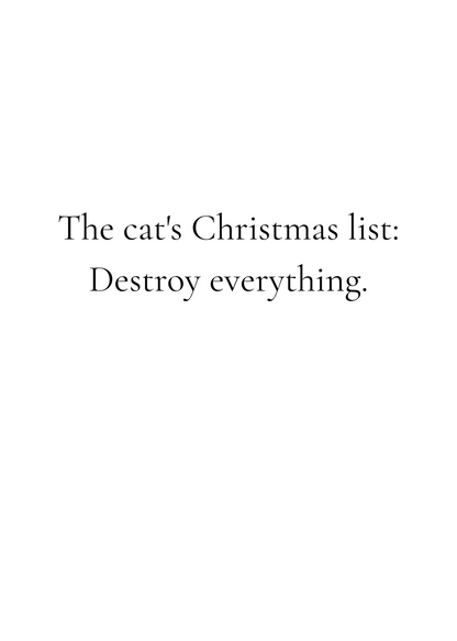 Funny Christmas (Cats - Set 2) Greeting Card Pack | Set of 5 Holiday Cards | Cute & Cheeky Christmas Cards