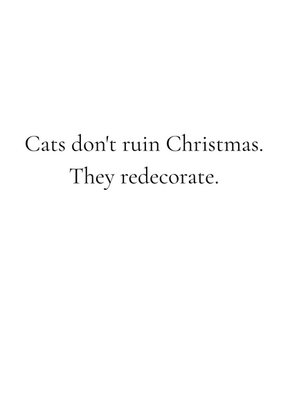 Funny Christmas (Cats - Set 3) Greeting Card Pack | Set of 5 Holiday Cards | Cute & Cheeky Christmas Cards