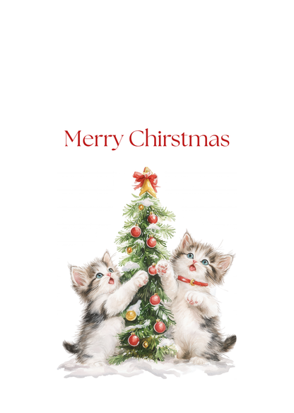 Funny Christmas (Cats - Set 3) Greeting Card Pack | Set of 5 Holiday Cards | Cute & Cheeky Christmas Cards