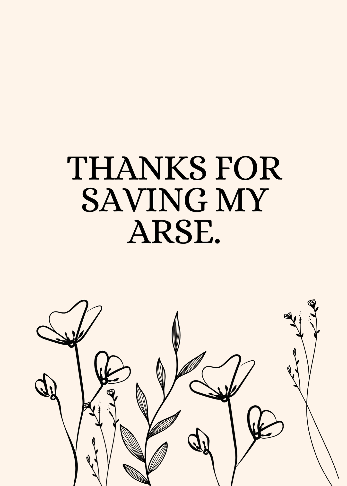 Snarky Thank You Greeting Card Set — 5-Pack Humorous Appreciation Cards (Cheers, Thanks for Saving My Arse, I Genuinely Appreciate It)