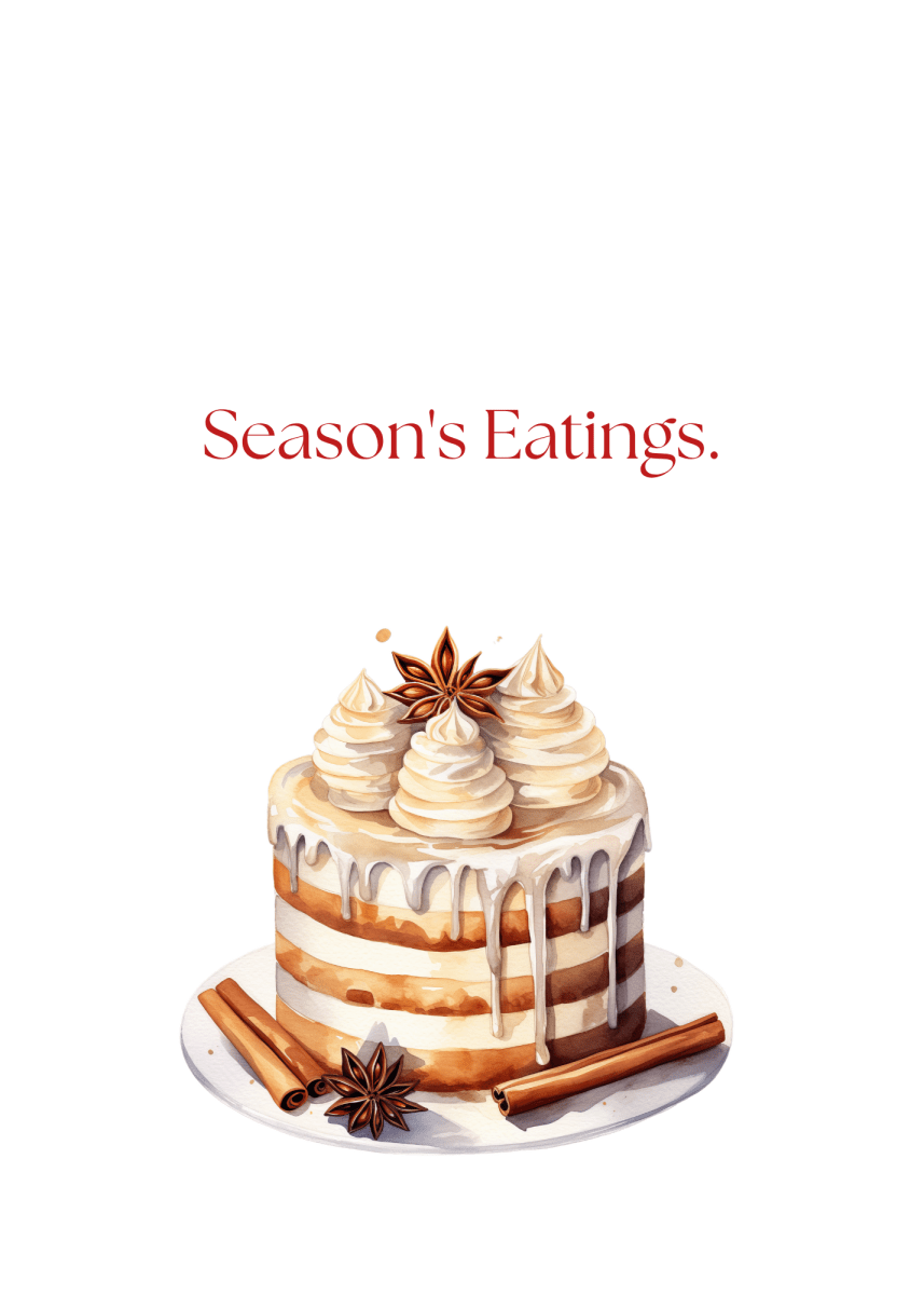Funny Christmas (Food - Set 1) Greeting Card Pack | Set of 5 Holiday Cards | Cute & Cheeky Christmas Cards