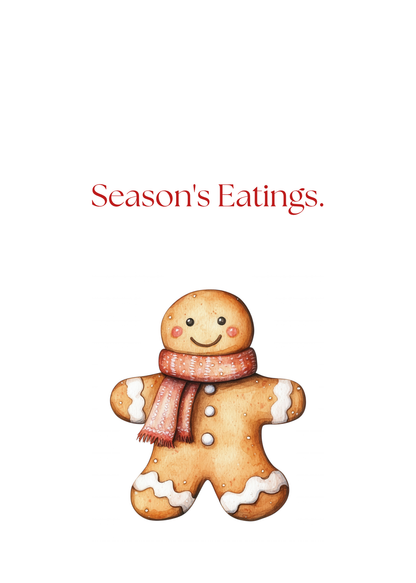 Funny Christmas (Food - Set 2) Greeting Card Pack | Set of 5 Holiday Cards | Cute & Cheeky Christmas Cards