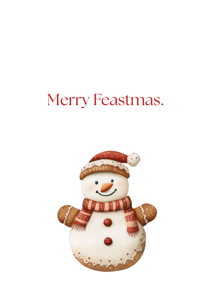 Funny Christmas (Food - Set 2) Greeting Card Pack | Set of 5 Holiday Cards | Cute & Cheeky Christmas Cards