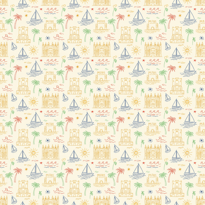 Sunwashed Shores – Mediterranean Sketch Wrapping Paper