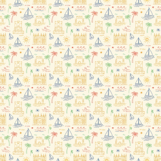 Sunwashed Shores – Mediterranean Sketch Wrapping Paper
