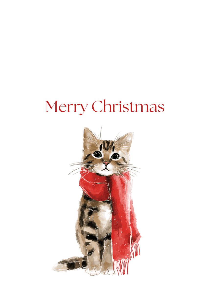 Christmas Kitten Greeting Cards (25-Pack)