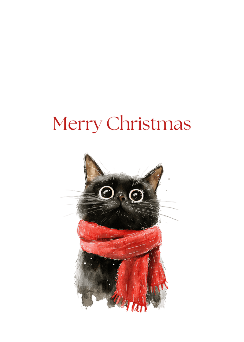 Christmas Kitten Greeting Cards (25-Pack)