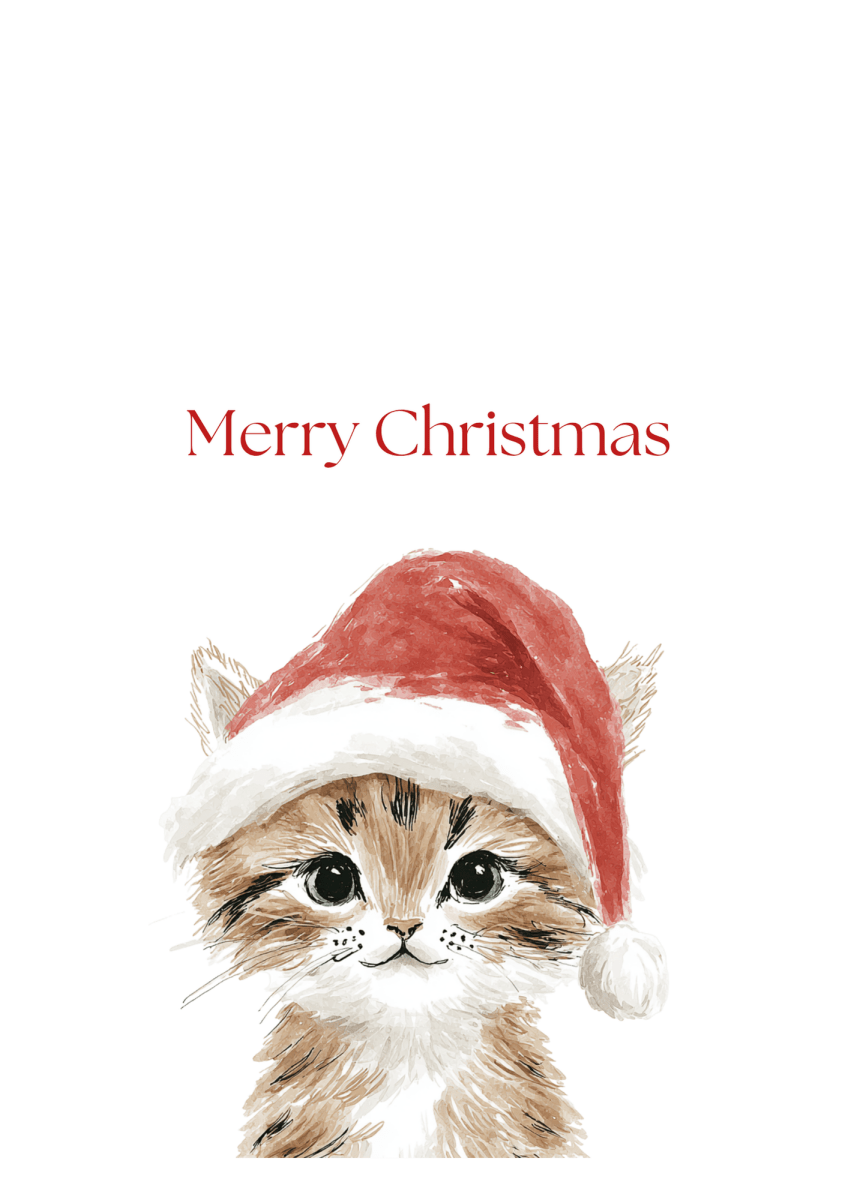 Christmas Kitten Greeting Cards (25-Pack)