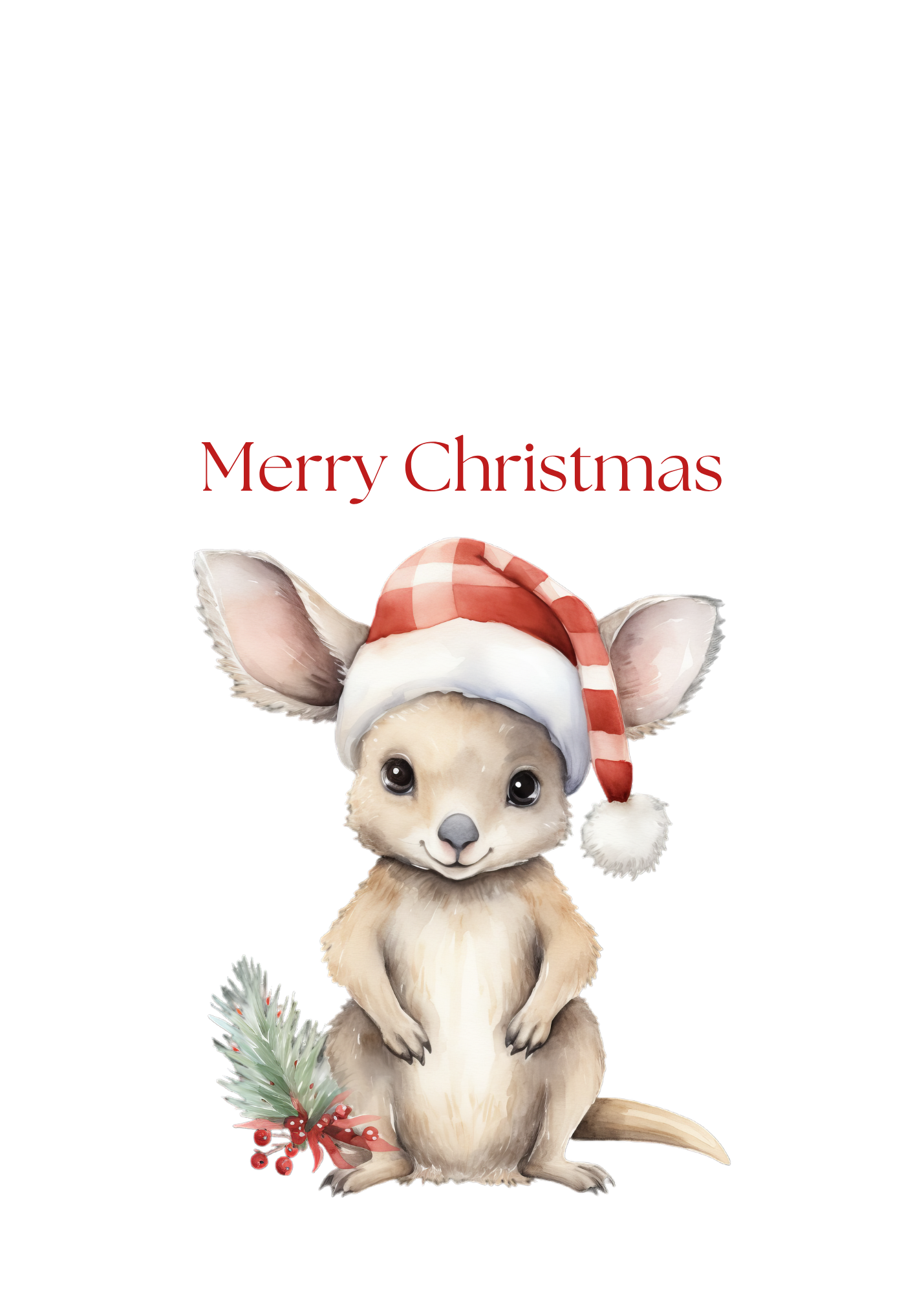 Cosy Christmas Kangaroo Greeting Card (25 pack)