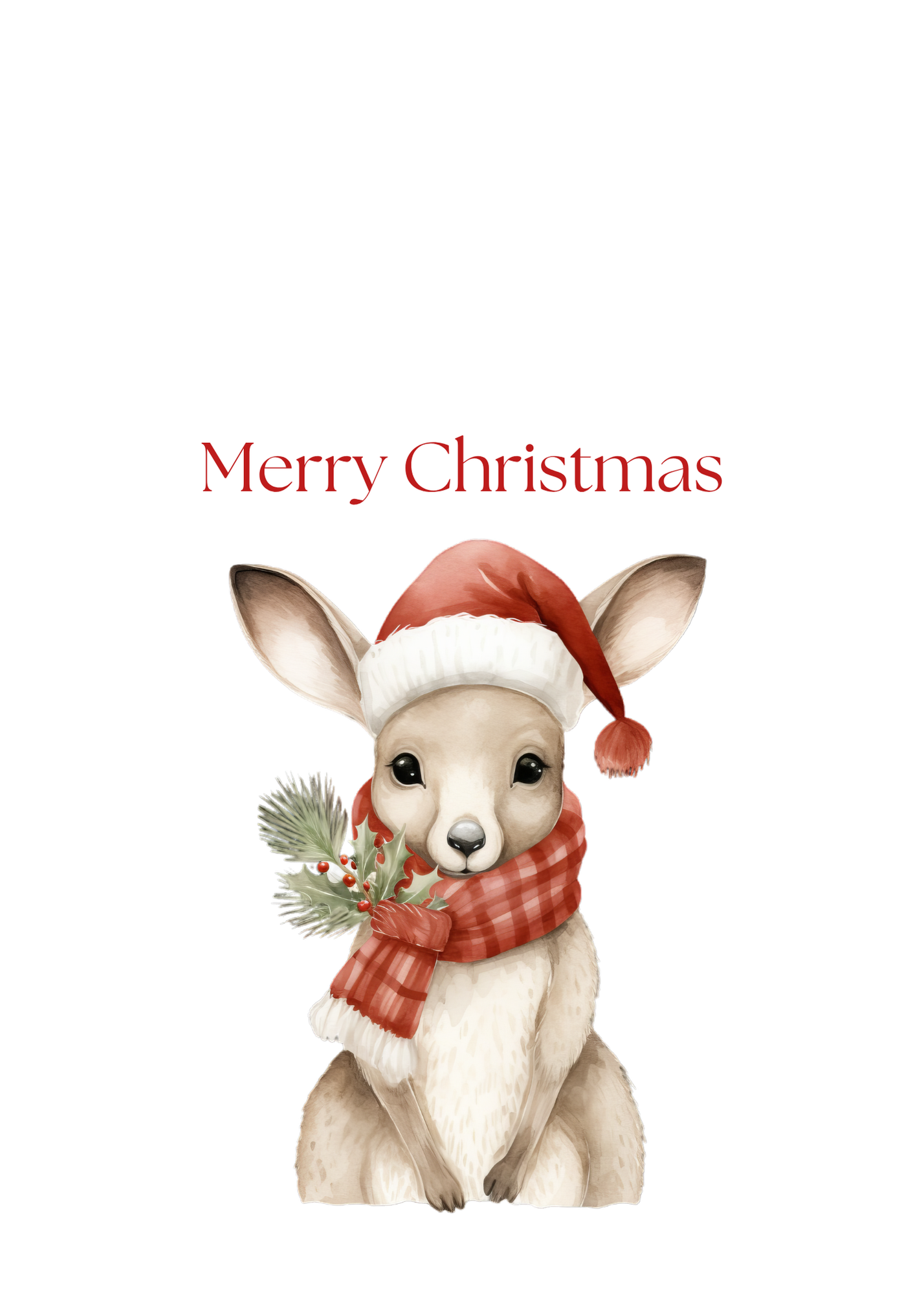Cosy Christmas Kangaroo Greeting Card (25 pack)
