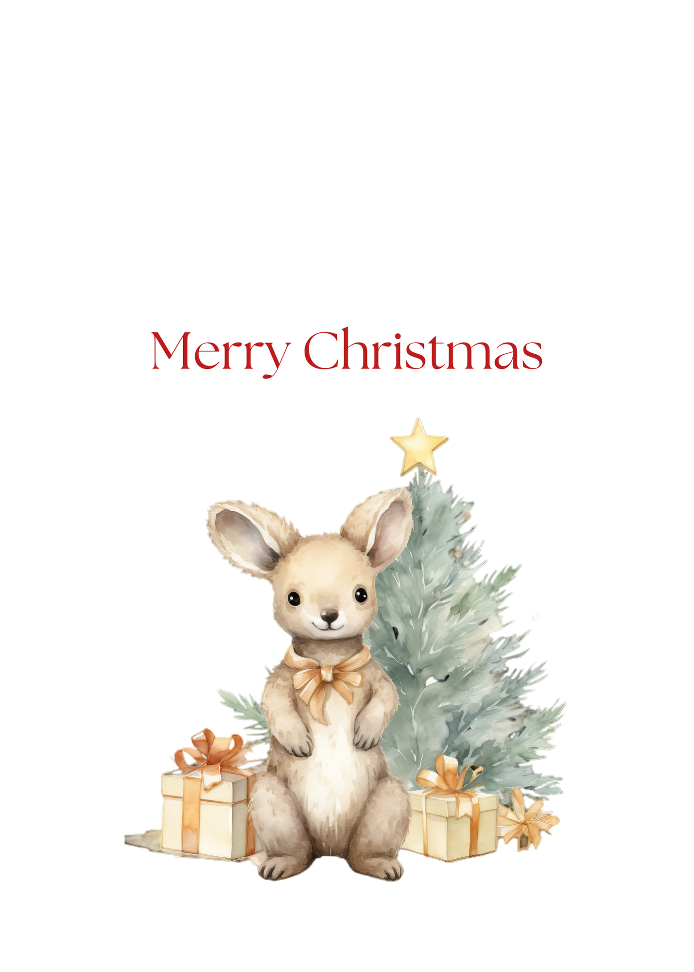 Cosy Christmas Kangaroo Greeting Card (25 pack)