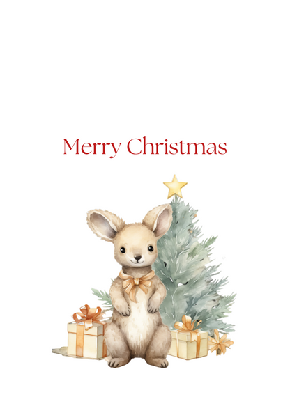 Cosy Christmas Kangaroo Greeting Card (25 pack)