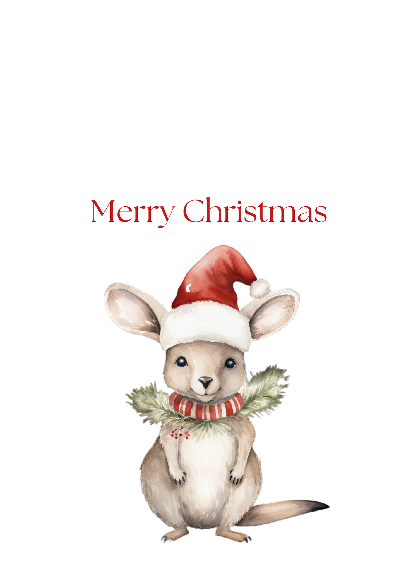 Cosy Christmas Kangaroo Greeting Card (25 pack)