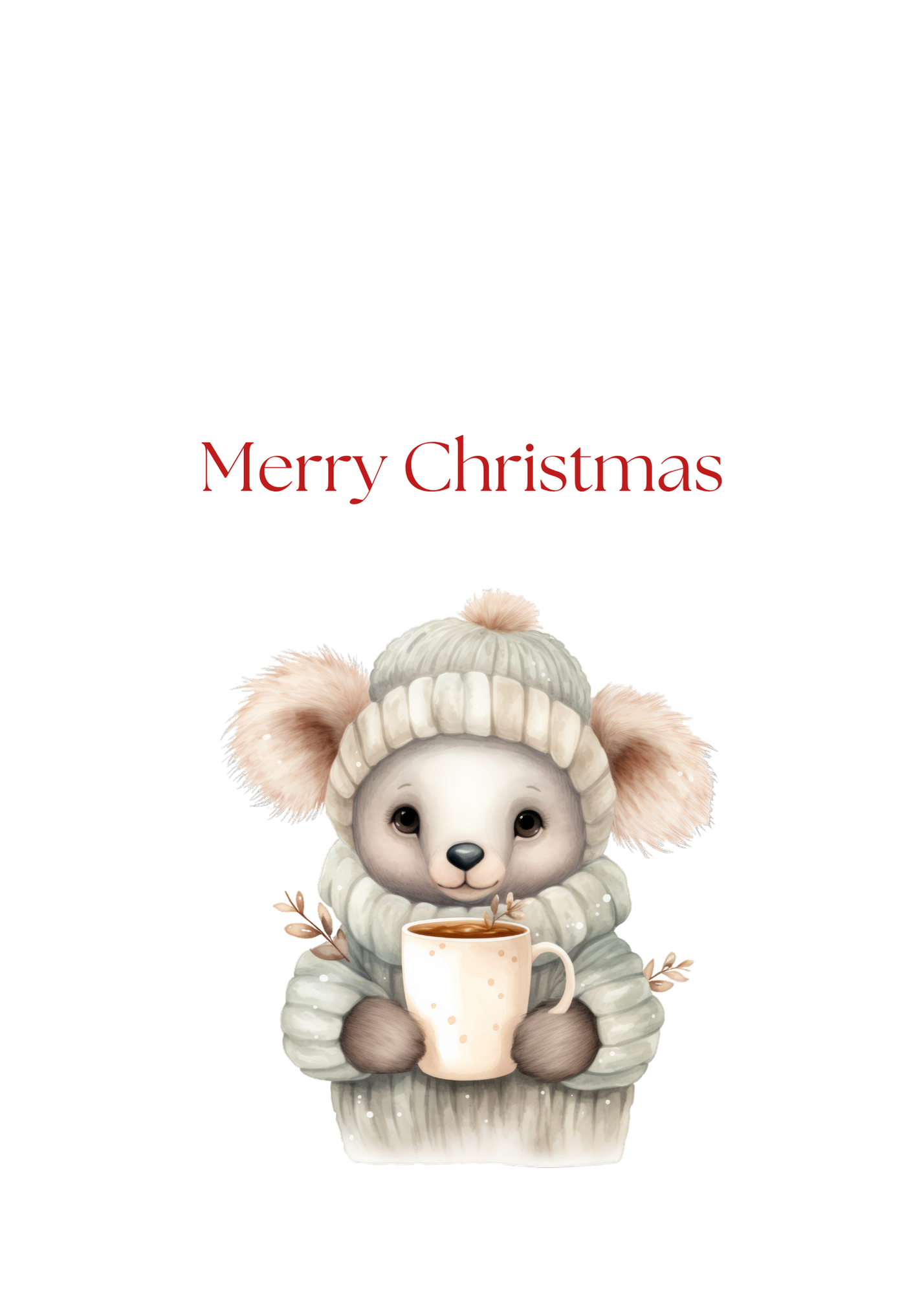 Cute Koala Christmas Cards| Merry Christmas Greeting Cards– 25 Pack | Blank Inside