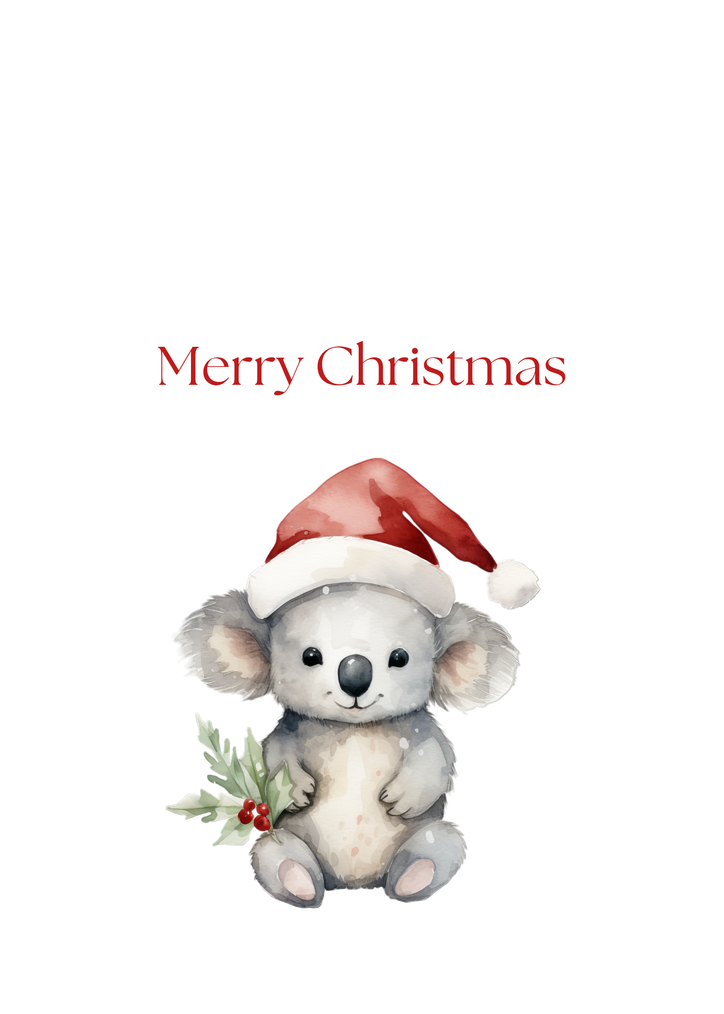 Cute Koala Christmas Cards| Merry Christmas Greeting Cards– 25 Pack | Blank Inside