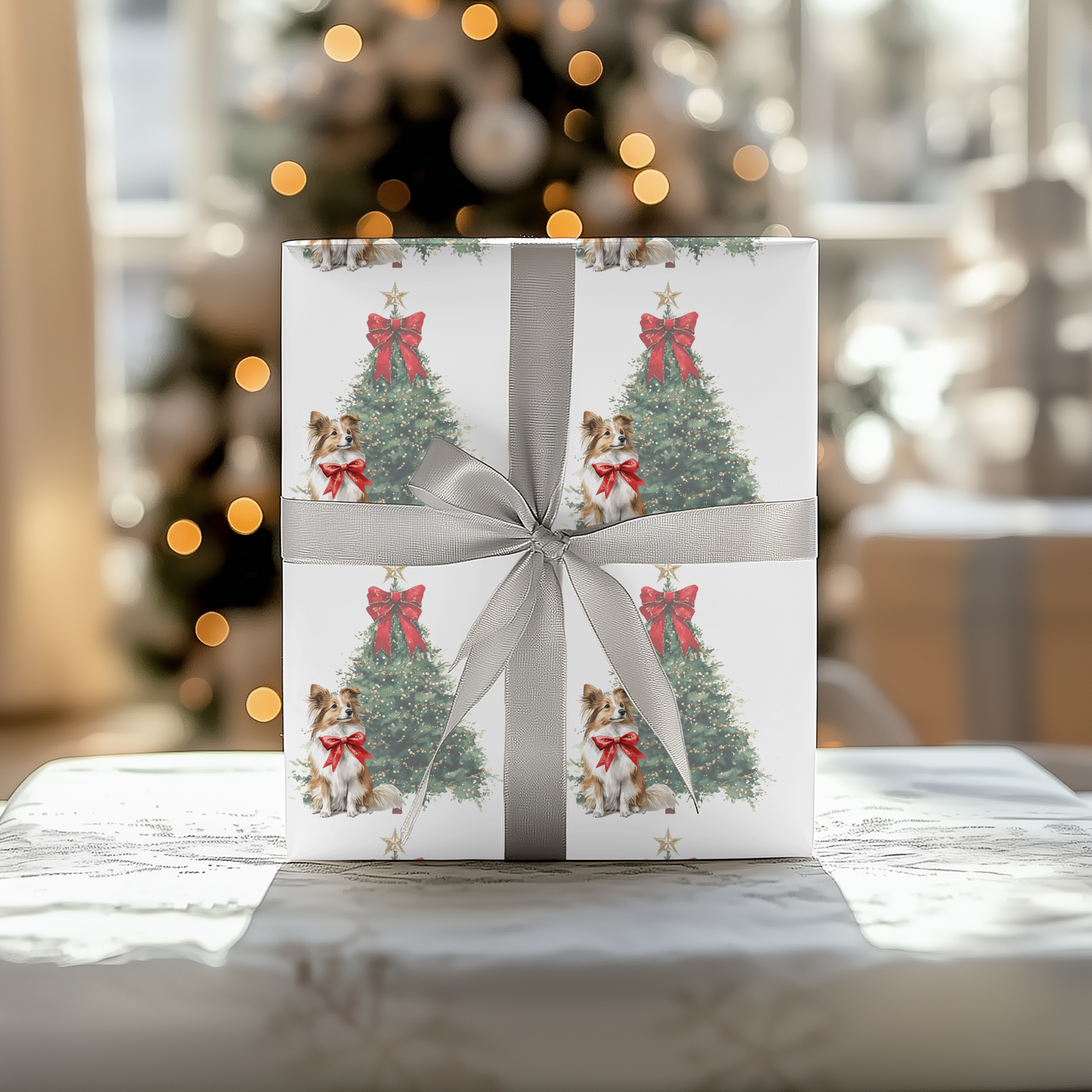 Christmas Wreath Wrapping Paper Roll — Festive Holiday Gift Wrap
