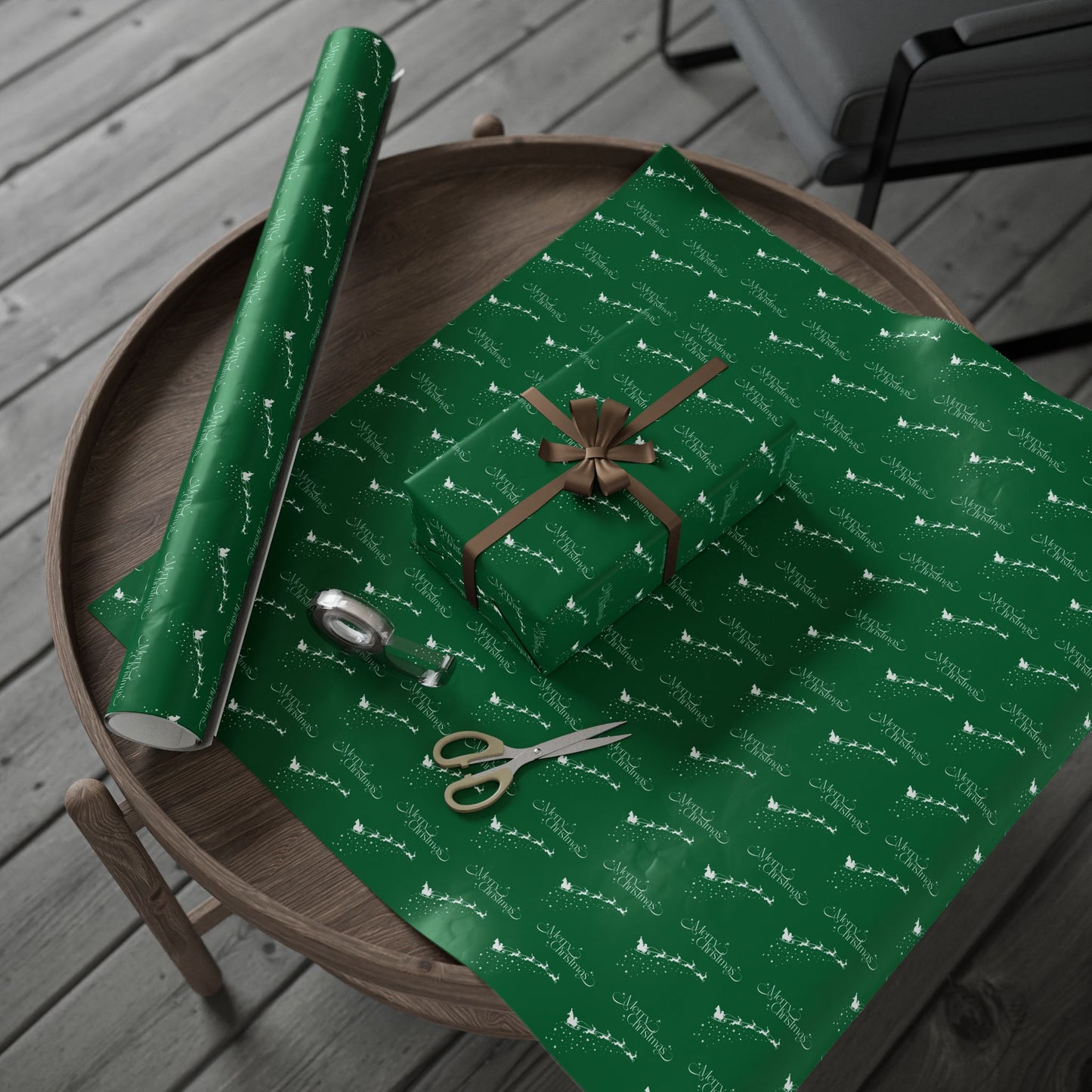 Sleigh All Day – Classic Green Christmas Wrapping Paper