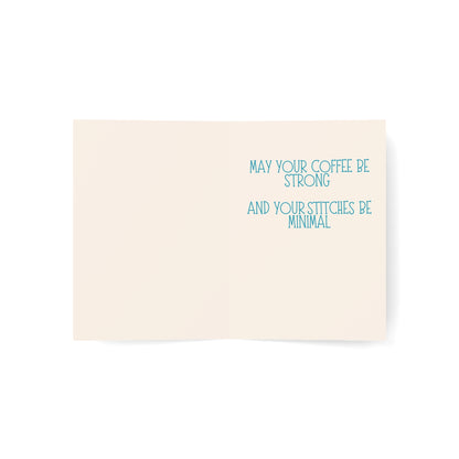 Congrats on the Baby card | May your coffee be strong and your stitches be minimal. | Greeting Card