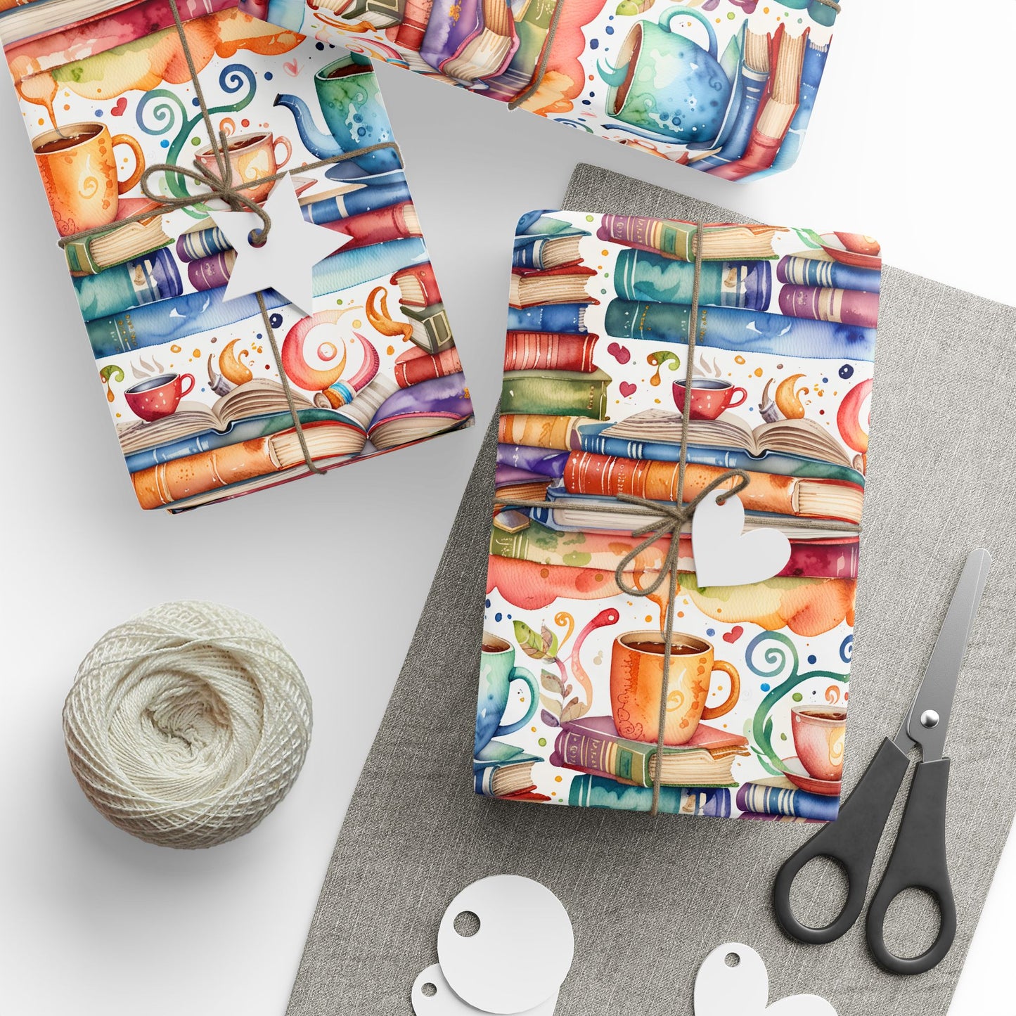 Book Lovers Orange Wrapping Paper