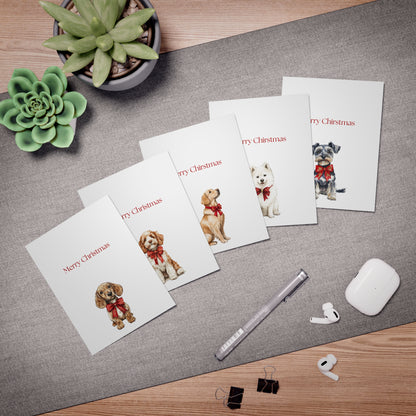 Funny Christmas (Dogs - Set 1) Greeting Card Pack | Set of 5 Holiday Cards | Cute & Cheeky Christmas Cards