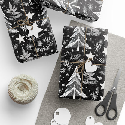 Monochrome Magic – Black & White Winter Wrapping Paper