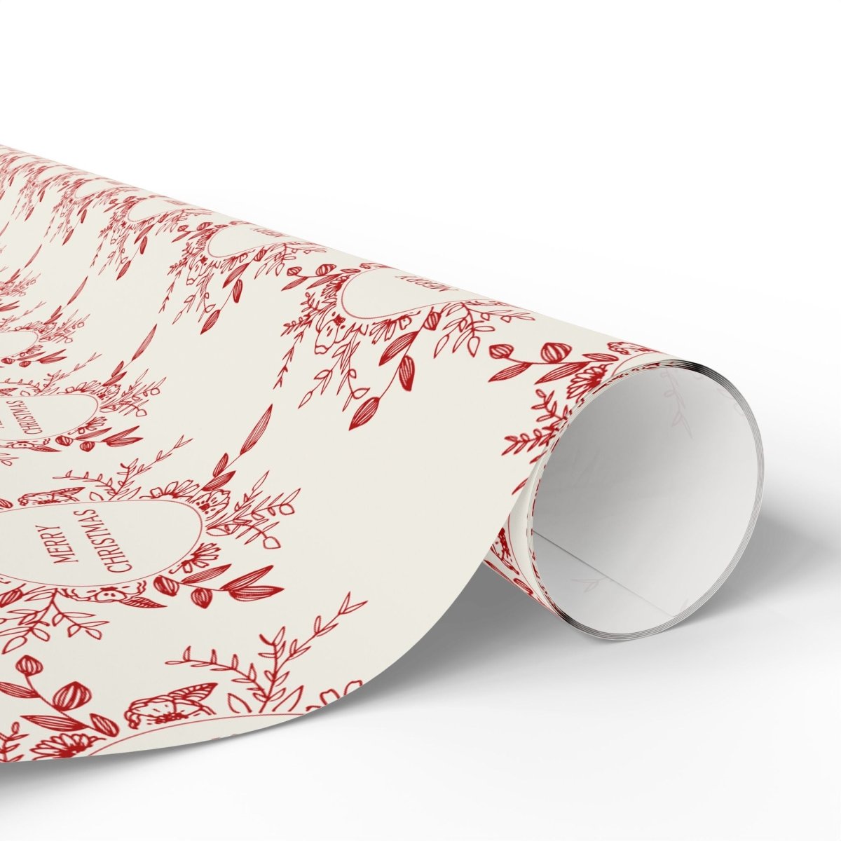 Cranberry Wreaths – Red Botanical Christmas Wrapping Paper