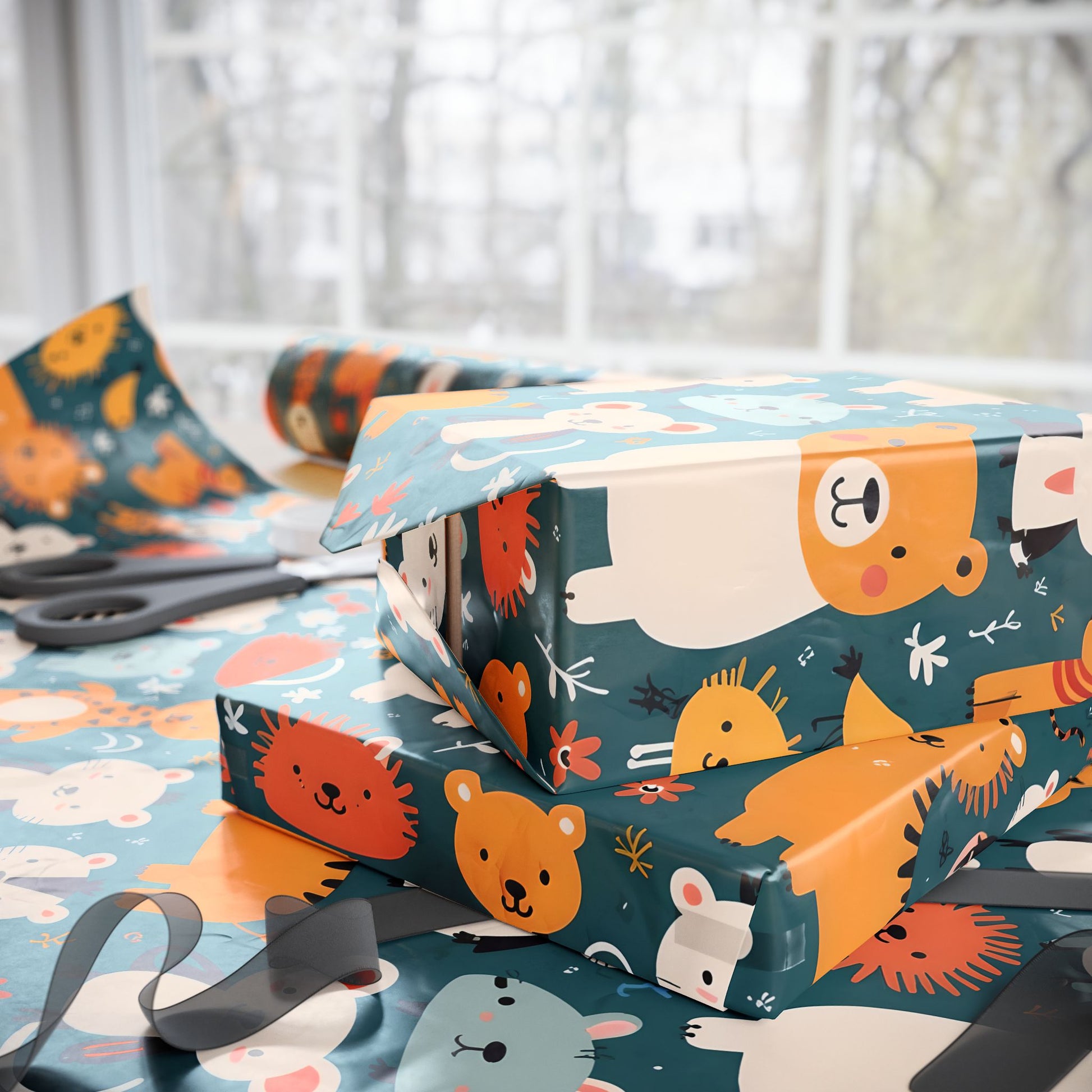 Zoo Animals Gift Wrap