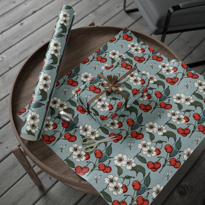 Chic Vintage Gift Wrapping Papers with Cherry Blossoms