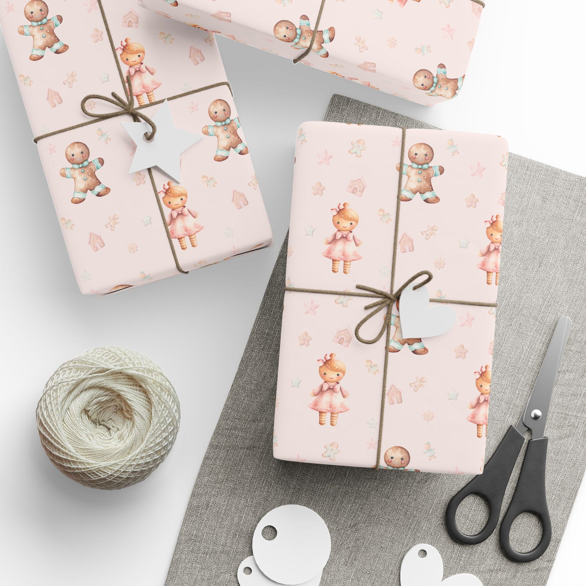 Sugar & Spice Parade – Gingerbread Girl and Boy Wrapping Paper