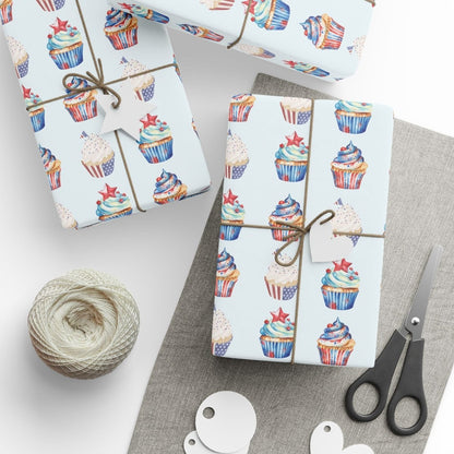Festive 4th of July Cupcake Wrapping Paper