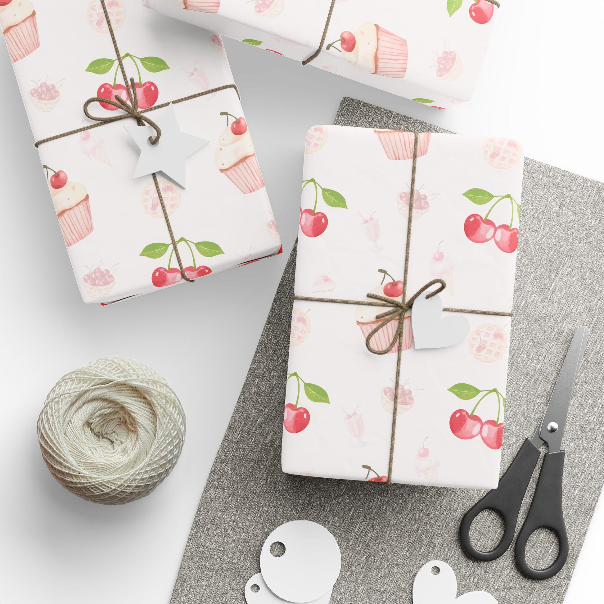 Colorful Cherry & Ice Cream Gift Wrap