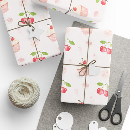 Colorful Cherry & Ice Cream Gift Wrap
