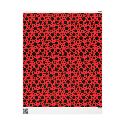 Dot Drama – Retro Red & Black Polka Dot Wrapping Paper