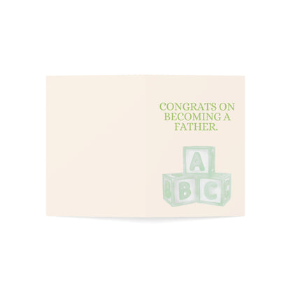 Congrats on becoming a father. | You'll be assembling tiny furniture until retirement | Funny Greeting Card