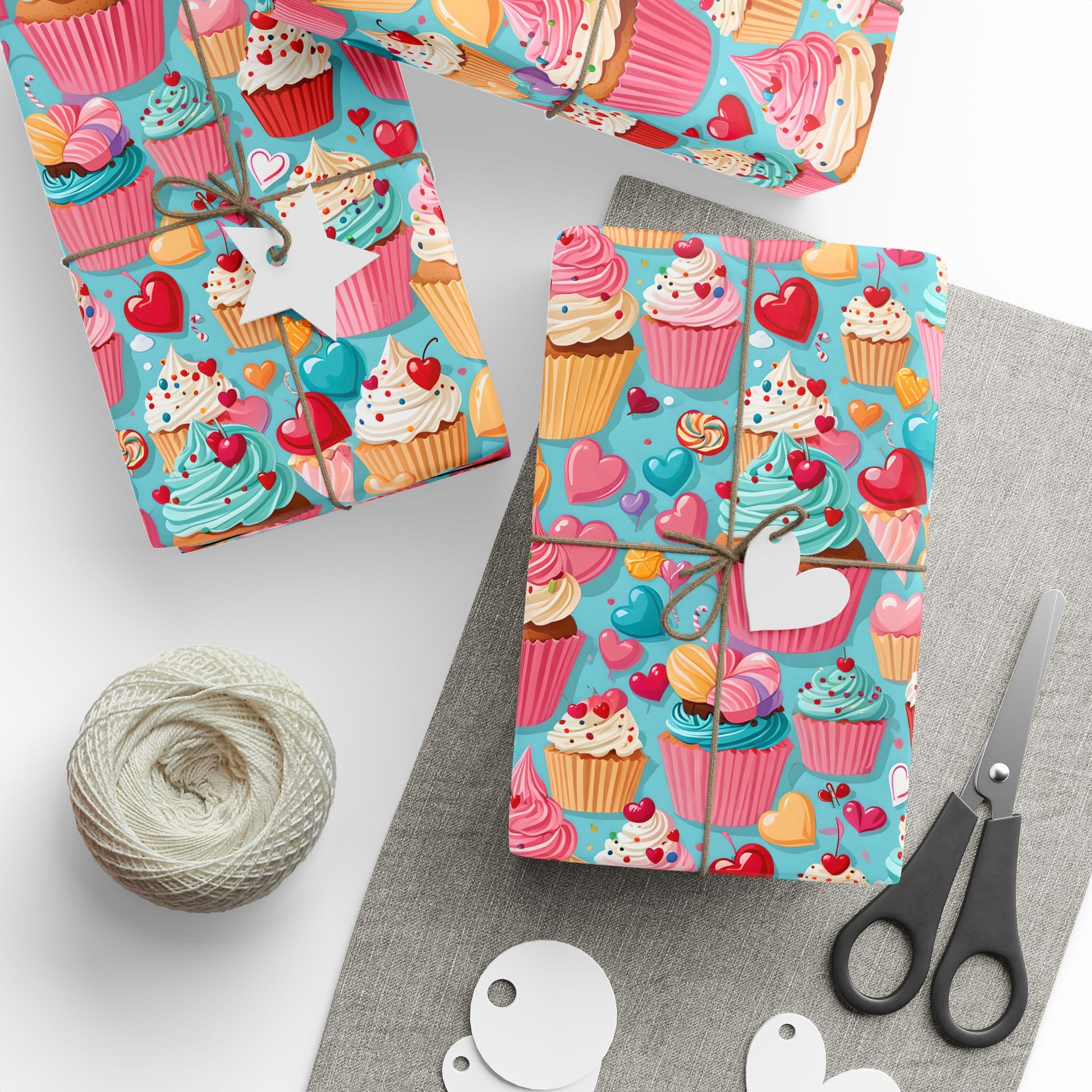 Valentines Cupcake Gift Paper