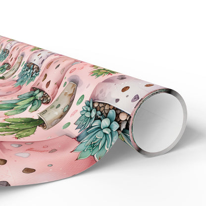 Pink Succulent Plant Gift Wrap