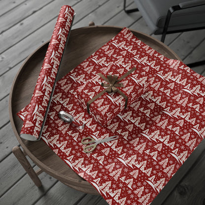 Nordic Noel – Red & White Forest Wrapping Paper
